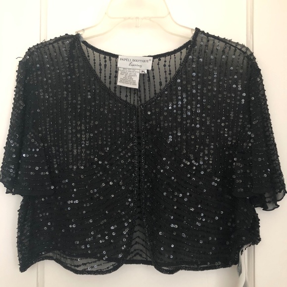 Short Sleeve Beaded Shrug - Picture 1 of 7